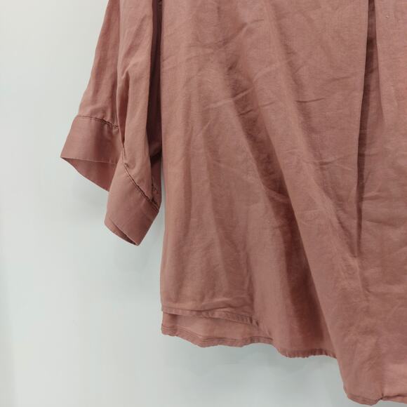 Athleta Mauve Pink Blouse Button Up Size Medium - Picture 8 of 12